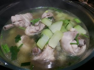 Chicken soup with chayote