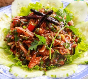 Canned mackerel spicy salad