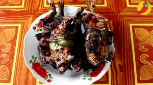 Grilled frog with herbs