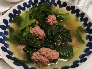 Soupe Choy Sum Porc et Aneth
